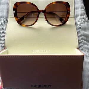 Burberry Women's Brown Tortoise Sunglasses in original packaging
